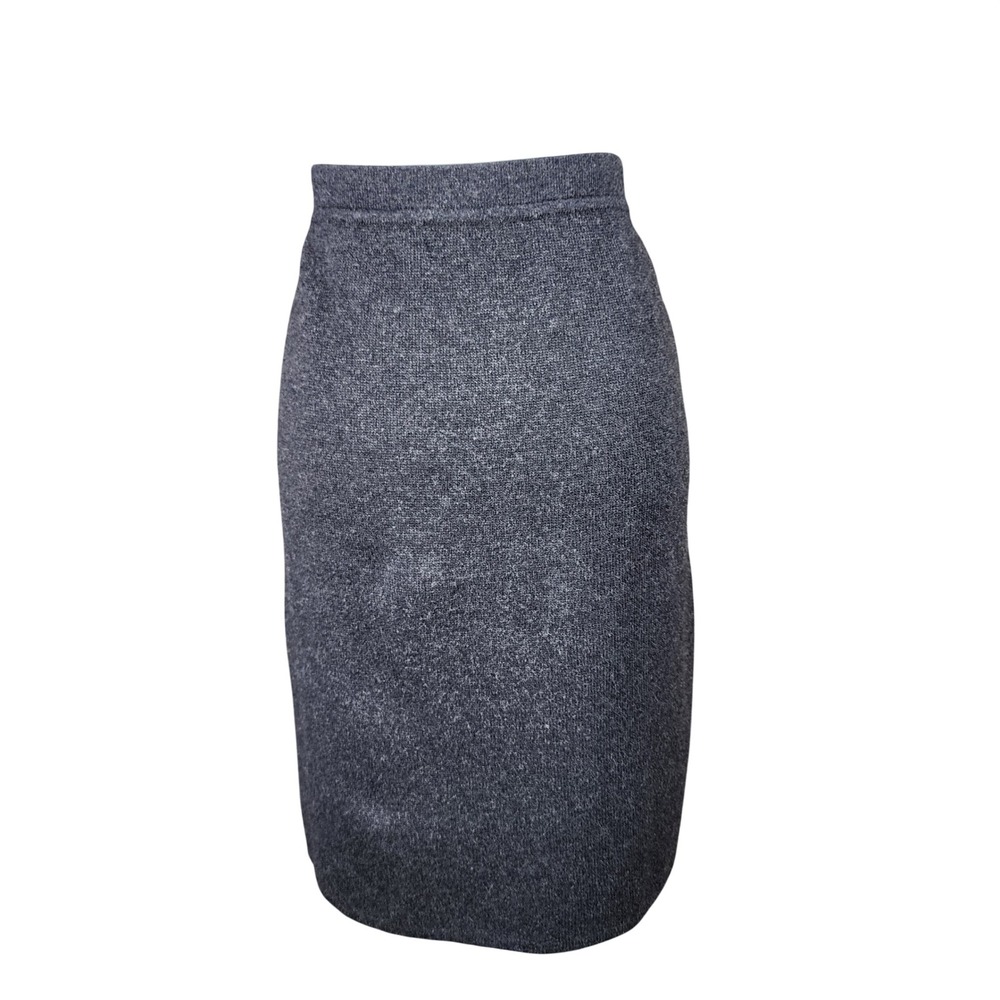 Di Bari Pencil Skirt Womens 40 US 8 Gray Lambswool Silk Angora Italian Knit Warm